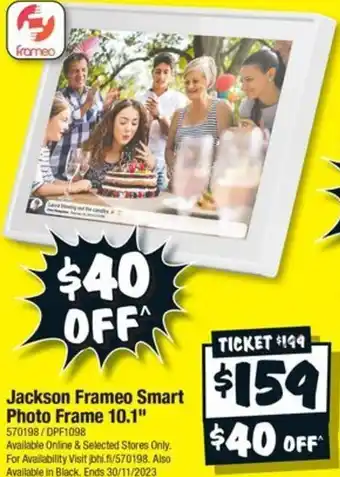 JB Hi-Fi Jackson Frameo Smart Photo Frame 10.1 offer