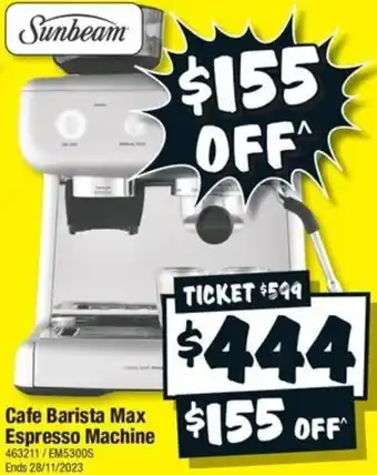 JB Hi-Fi Cafe Barista Max Espresso Machine offer