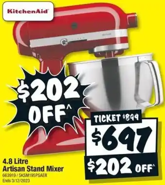 4.8 Litre Artisan Stand Mixer