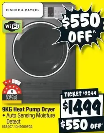 JB Hi-Fi 9KG Heat Pump Dryer offer