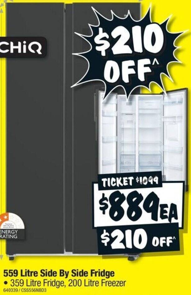 559 Litre Side By Side Fridge offer at JB HiFi