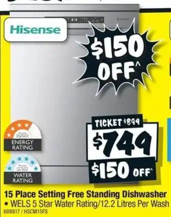 JB Hi-Fi 15 Place Setting Free Standing Dishwasher offer