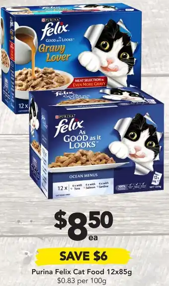 Drakes Purina Felix Cat Food 12x85g offer