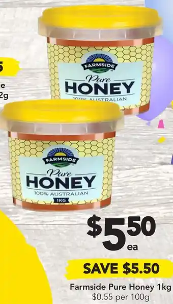 Drakes SFarmside Pure Honey 1kg offer