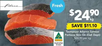 Drakes Tasmanian Atlantic Salmon Portions Skin On offer