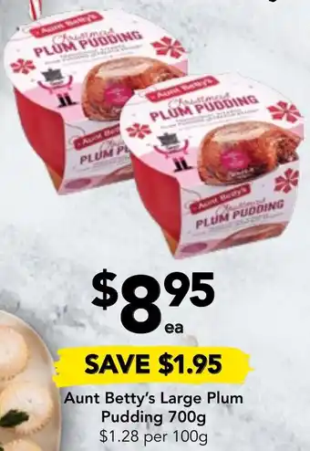 Aunt Betty's Large Plum Pudding 700g