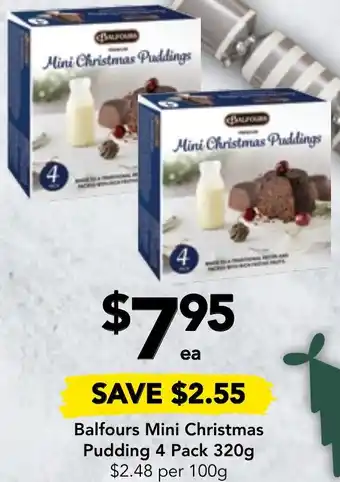Drakes Balfours Mini Christmas Pudding 4 Pack 320g offer