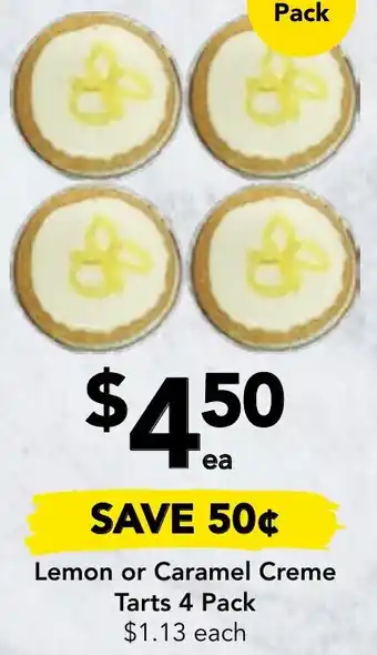 Drakes Lemon or Caramel Creme Tarts 4 Pack offer