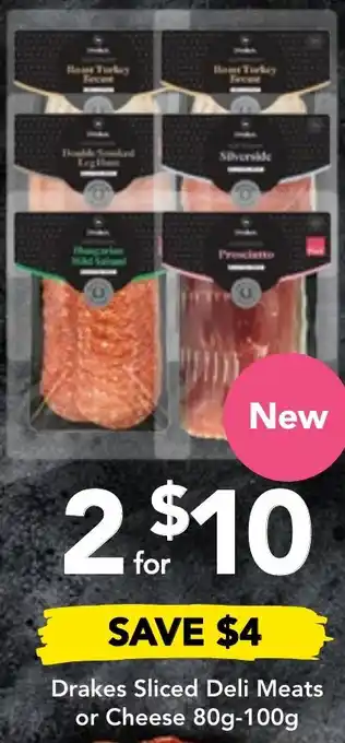 Drakes Drakes Sliced Deli Meats or Cheese 80g-100g offer
