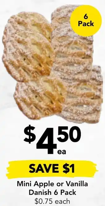 Drakes Mini Apple or Vanilla Danish 6 Pack offer