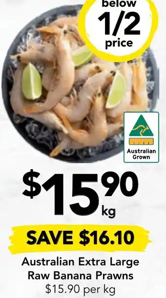 Drakes Australian Extra Large Raw Banana Prawns offer