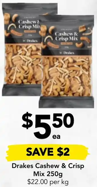Drakes Drakes Cashew & Crisp Mix 250g offer