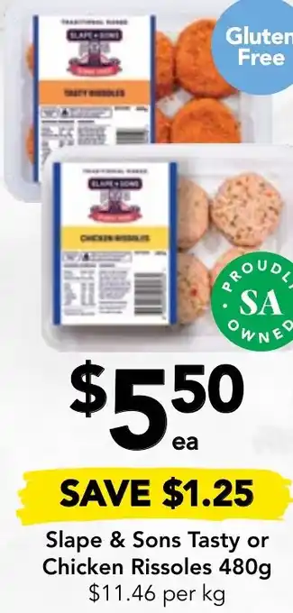 Drakes Slape & Sons Tasty or Chicken Rissoles 480g offer
