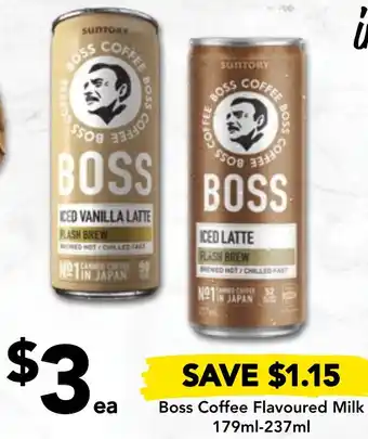 Boss Coffee Flavoured Milk 179ml-237ml