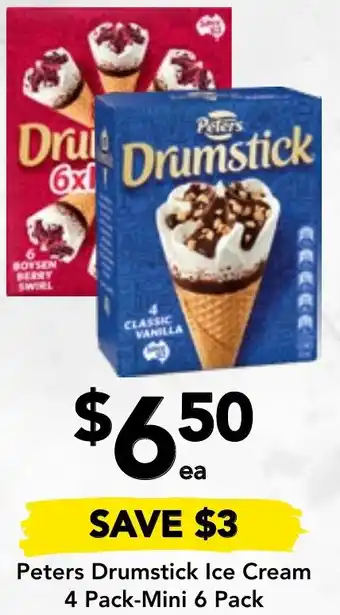 Drakes Peters Drumstick Ice Cream 4 Pack-Mini 6 Pack offer