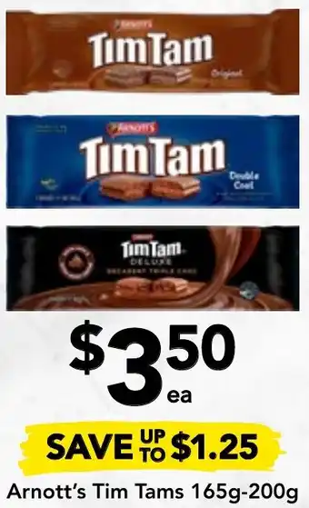 Drakes Arnott's Tim Tams 165g-200g offer