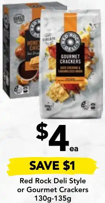 Drakes Red Rock Deli Style or Gourmet Crackers 130g-135g offer