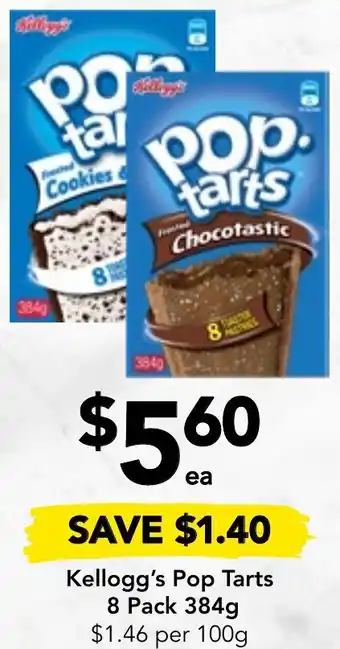 Drakes Kellogg's Pop Tarts 8 Pack 384g offer