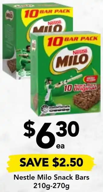 Drakes Nestle Milo Snack Bars 210g-270g offer
