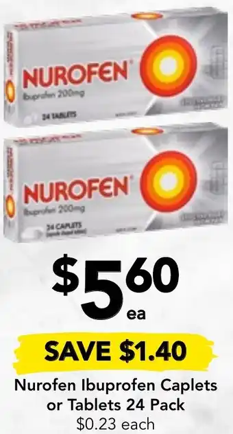 Drakes Nurofen Ibuprofen Caplets or Tablets 24 Pack offer