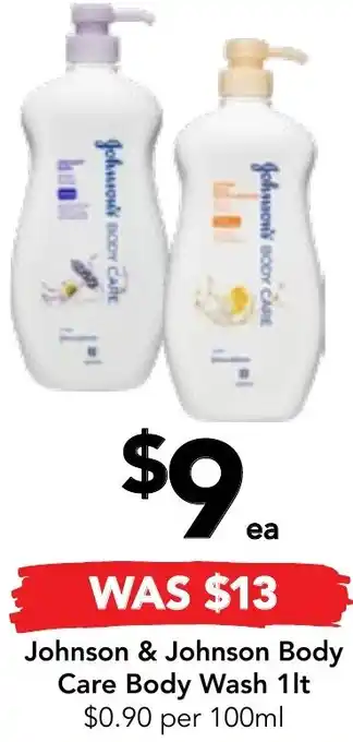 Drakes Johnson & Johnson Body Care Body Wash 1lt offer