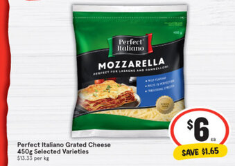 IGA Perfect Italiano Grated Cheese 450g Selected Varieties offer
