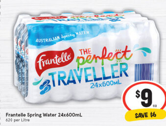 IGA Frantelle Spring Water 24x600ml offer