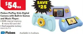 Harvey Norman Pixbee PixPlay Kids Digital Camera with Built-in Games and Music Player offer