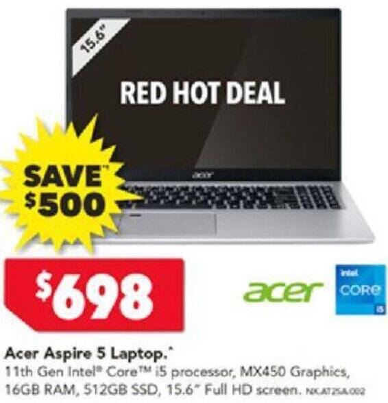 Acer Aspire 5 Laptop offer at Harvey Norman
