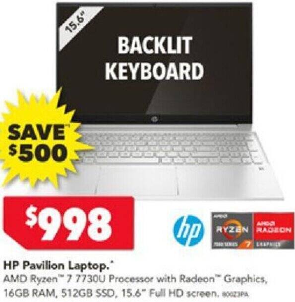 HP Pavilion Laptop offer at Harvey Norman