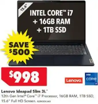 Harvey Norman Lenovo Ideapad Slim 3i offer