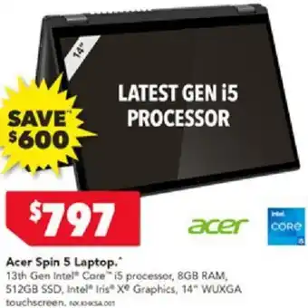 Harvey Norman Acer Spin 5 Laptop offer