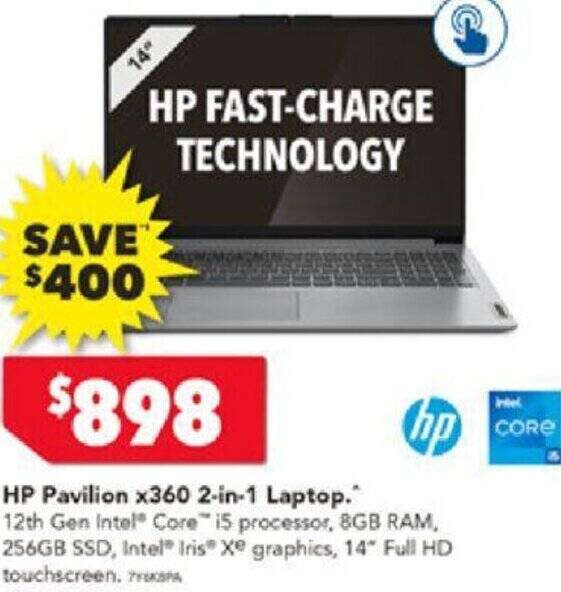 HP Pavilion x360 2in1 Laptop offer at Harvey Norman