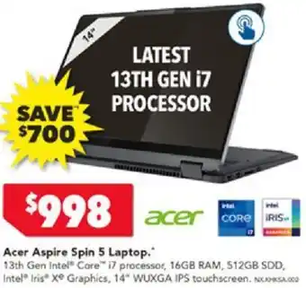 Harvey Norman Acer Aspire Spin 5 Laptop offer