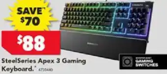 Harvey Norman SteelSeries Apex 3 Gaming Keyboard offer