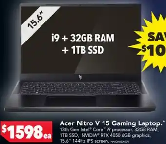 Harvey Norman Acer Nitro V 15 Gaming Laptop offer