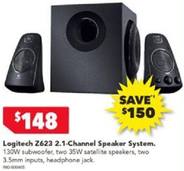 Logitech Z623 2.1Channel Speaker System offer at Harvey Norman