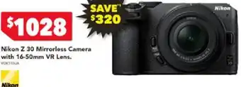 Harvey Norman Nikon Z 30 Mirrorless Camera with 16-50mm VR Lens offer
