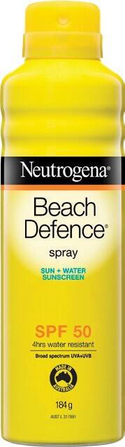 Pharmacist Advice Neutrogena beach defence spray spf 50 184g offer