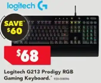 Harvey Norman Logitech G213 Prodigy RGB Gaming Keyboard offer