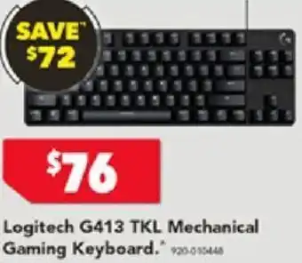 Harvey Norman Logitech G413 TKL Mechanical Gaming Keyboard offer