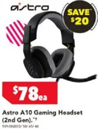 Astro A10 Gaming Headset (2nd Gen)