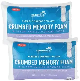 Spotlight Tontine crumbed memory foam pillow with knit jacquard cover 2 pack offer