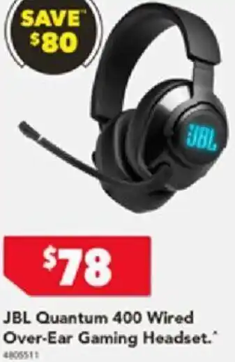 Harvey Norman JBL Quantum 400 Wired Over-Ear Gaming Headset offer