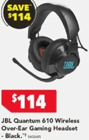 Harvey Norman JBL Quantum 610 Wireless Over-Ear Gaming Headset - Black offer