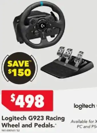 Harvey Norman Logitech G923 Racing Wheel and Pedals offer