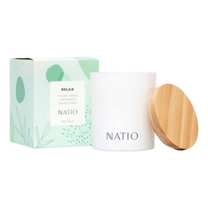 Natio relax candle offer at Spotlight