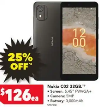 Harvey Norman Nokia C02 32GB offer