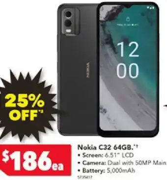 Harvey Norman Nokia C32 64GB offer