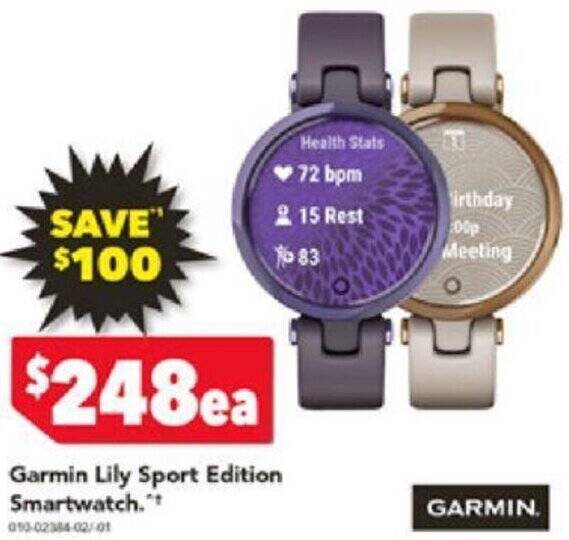 Garmin Lily Sport Edition Smartwatch offer at Harvey Norman